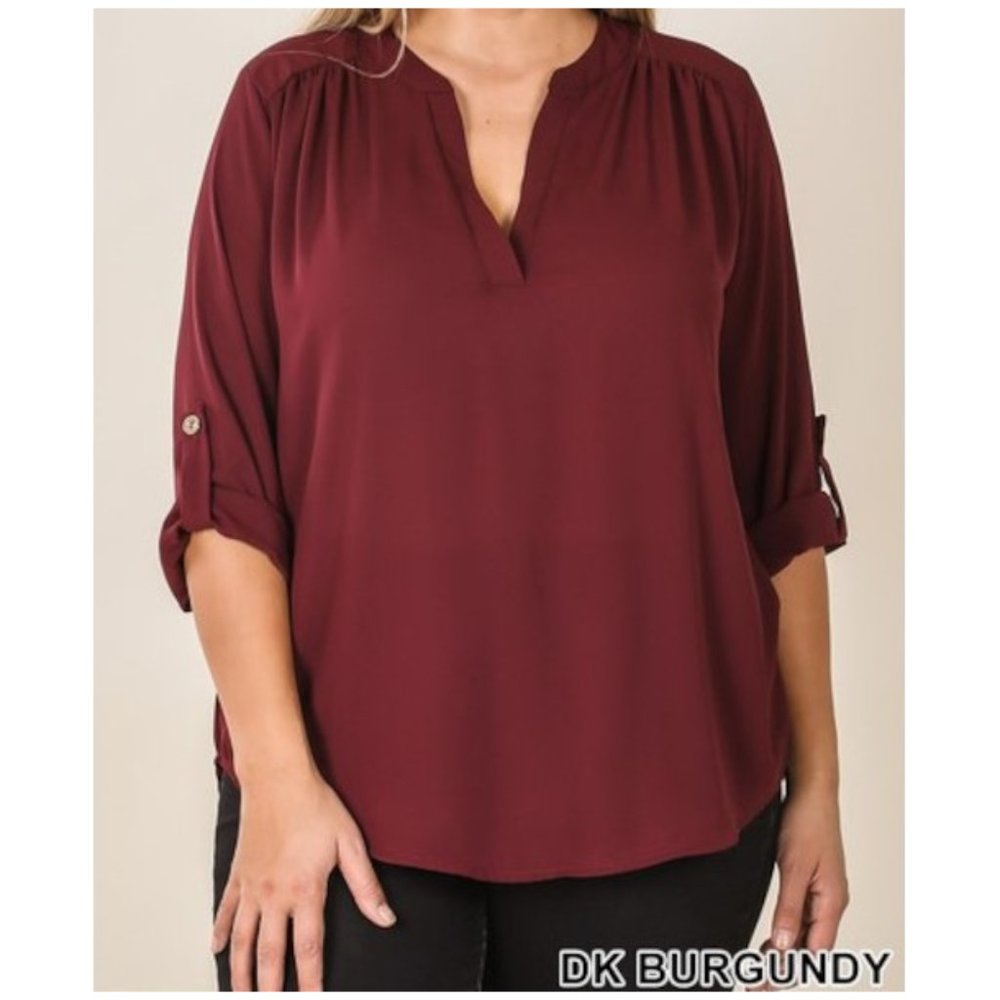 NEW Zenana PLUS Woven Blouse